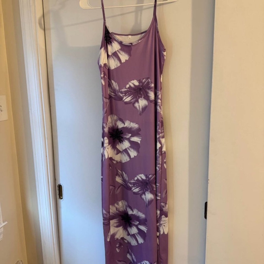 SHEIN Purple Floral Maxi Dress